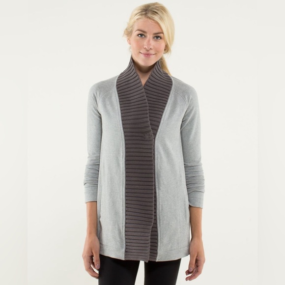 Lululemon Bliss Break Wrap Sweater Heathered Grey 4 - Picture 1 of 4